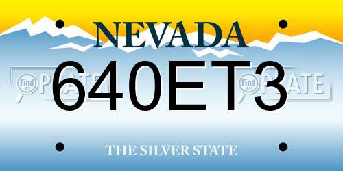 640ET3 Nevada License Plate