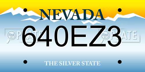 640EZ3 Nevada License Plate
