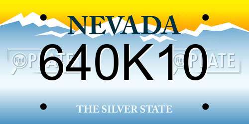 640K10 Nevada License Plate