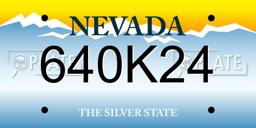 640K24 Nevada License Plate