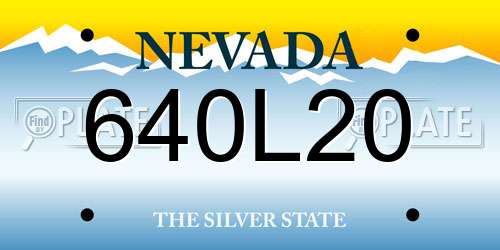 640L20 Nevada License Plate
