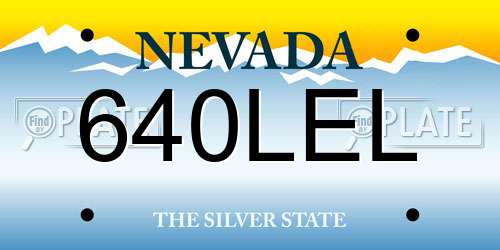 640LEL Nevada License Plate