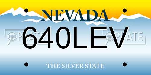 640LEV Nevada License Plate