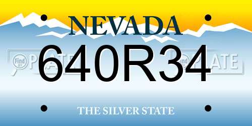 640R34 Nevada License Plate
