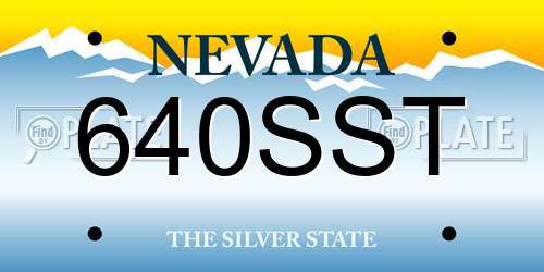 640SST Nevada License Plate