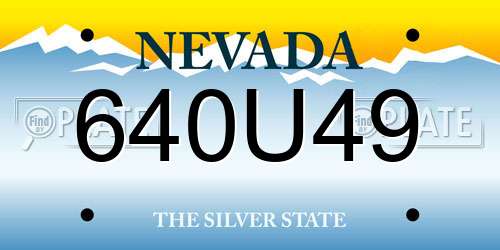 640U49 Nevada License Plate