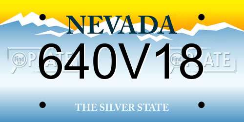 640V18 Nevada License Plate