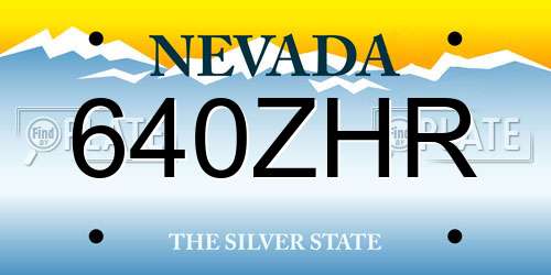 640ZHR Nevada License Plate
