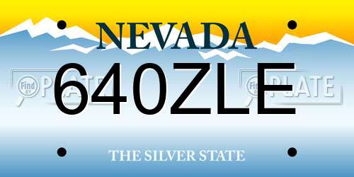 640ZLE Nevada License Plate