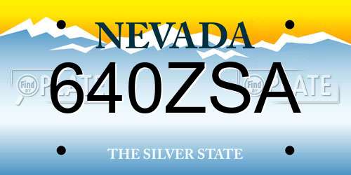 640ZSA Nevada License Plate