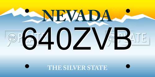 640ZVB Nevada License Plate
