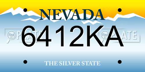 6412KA Nevada License Plate
