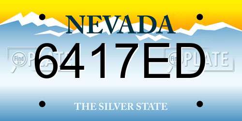6417ED Nevada License Plate