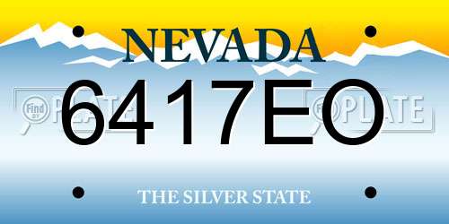 6417EO Nevada License Plate