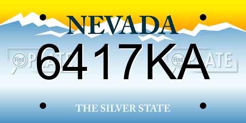 6417KA Nevada License Plate