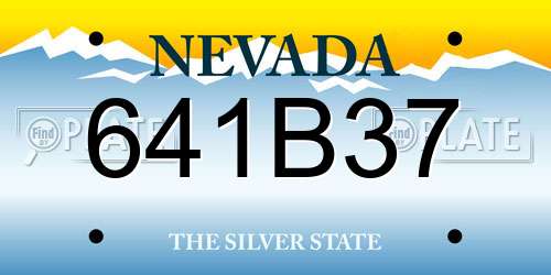 641B37 Nevada License Plate