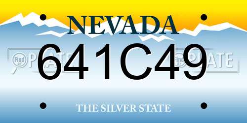 641C49 Nevada License Plate