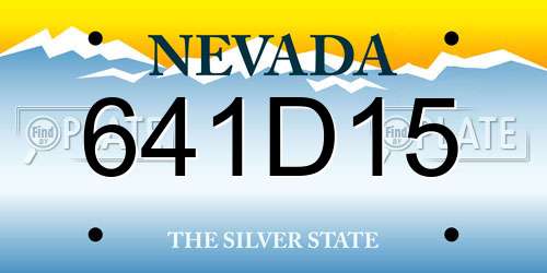 641D15 Nevada License Plate