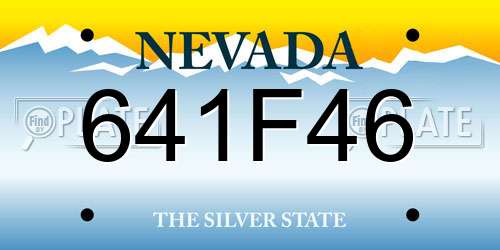 641F46 Nevada License Plate