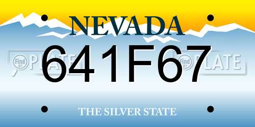 641F67 Nevada License Plate