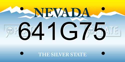 641G75 Nevada License Plate