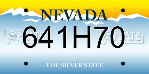 641H70 Nevada License Plate