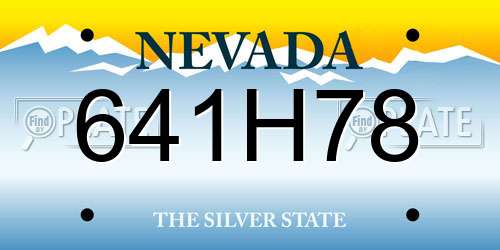 641H78 Nevada License Plate