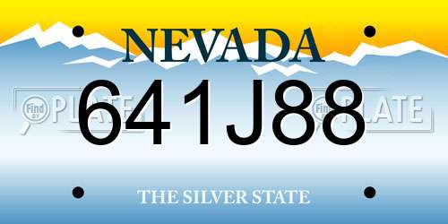 641J88 Nevada License Plate