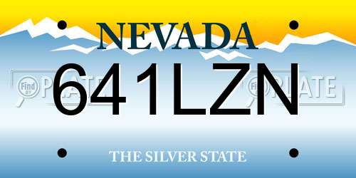 641LZN Nevada License Plate