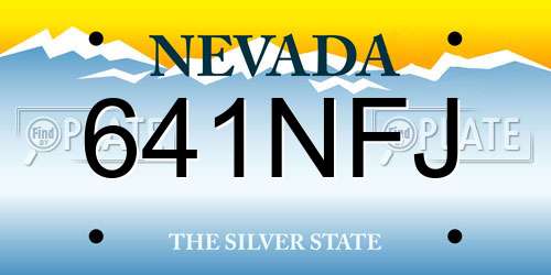 641NFJ Nevada License Plate