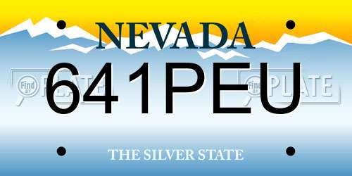 641PEU Nevada License Plate