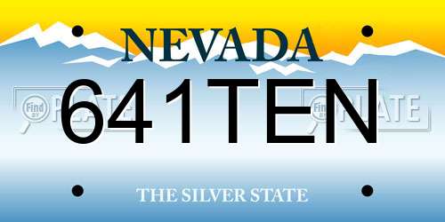 641TEN Nevada License Plate