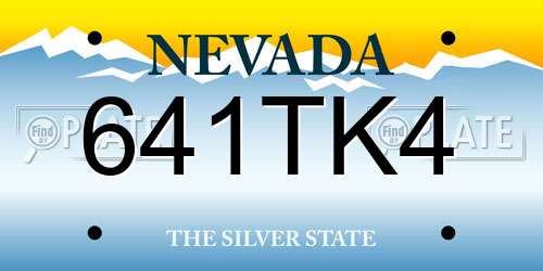 641TK4 Nevada License Plate