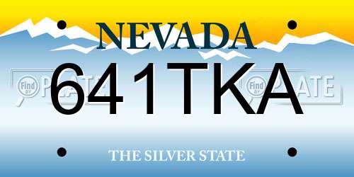 641TKA Nevada License Plate
