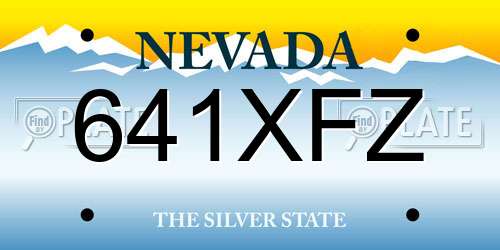 641XFZ Nevada License Plate