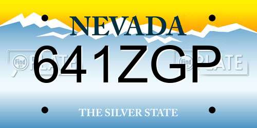 641ZGP Nevada License Plate