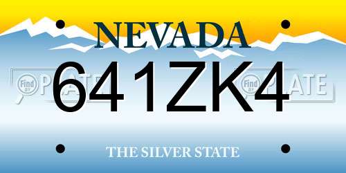 641ZK4 Nevada License Plate