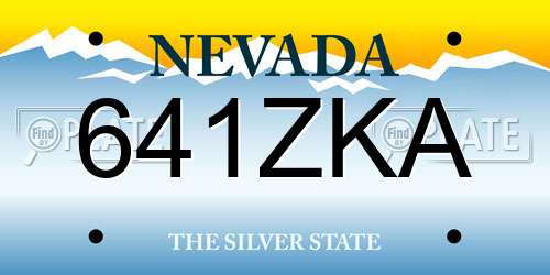641ZKA Nevada License Plate