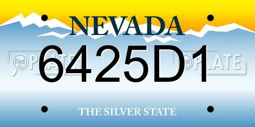 6425D1 Nevada License Plate