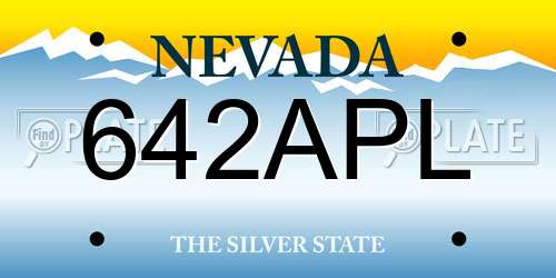 642APL Nevada License Plate