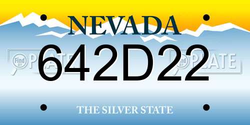 642D22 Nevada License Plate