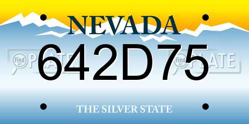 642D75 Nevada License Plate