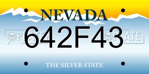 642F43 Nevada License Plate