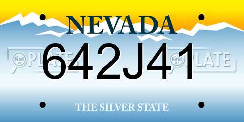 642J41 Nevada License Plate