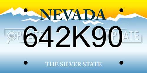 642K90 Nevada License Plate