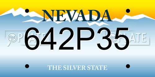 642P35 Nevada License Plate