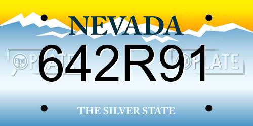 642R91 Nevada License Plate