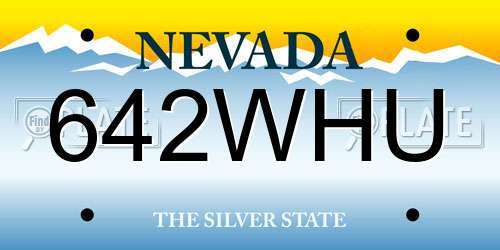642WHU Nevada License Plate