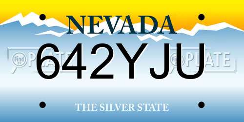 642YJU Nevada License Plate