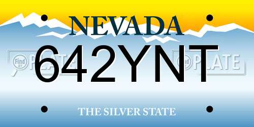 642YNT Nevada License Plate